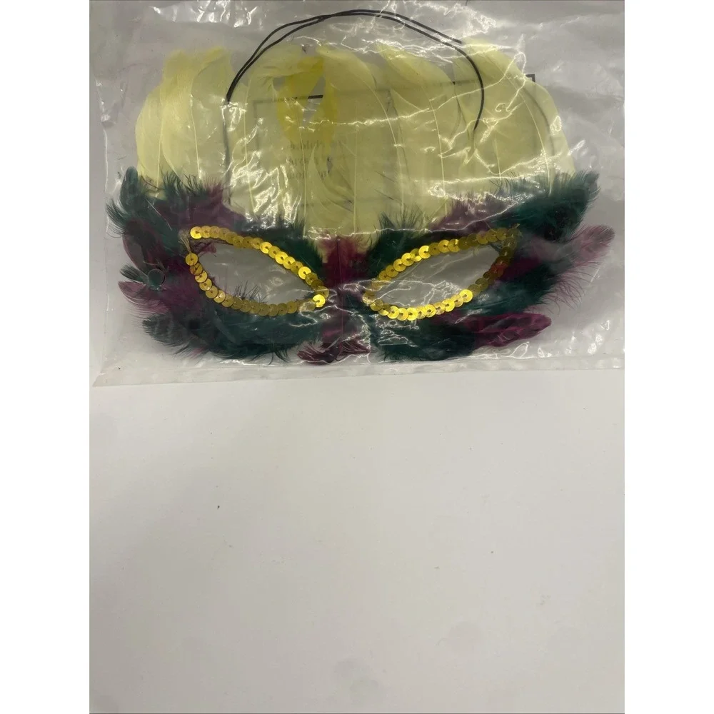 a Mardi Gras feather masquerade mask